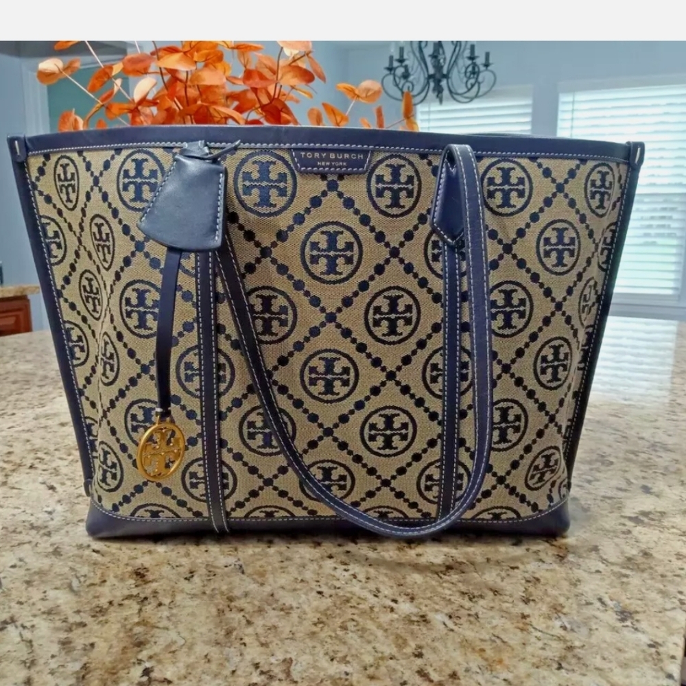 Tory Burch Monogram Jacquard Shopper Tote